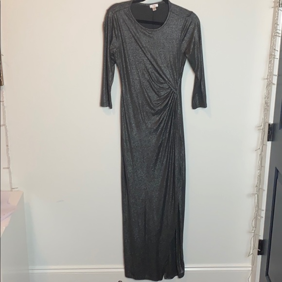 Spense Dresses Sexy Spense Gunmetal Metallic Bodycon Maxi Dress